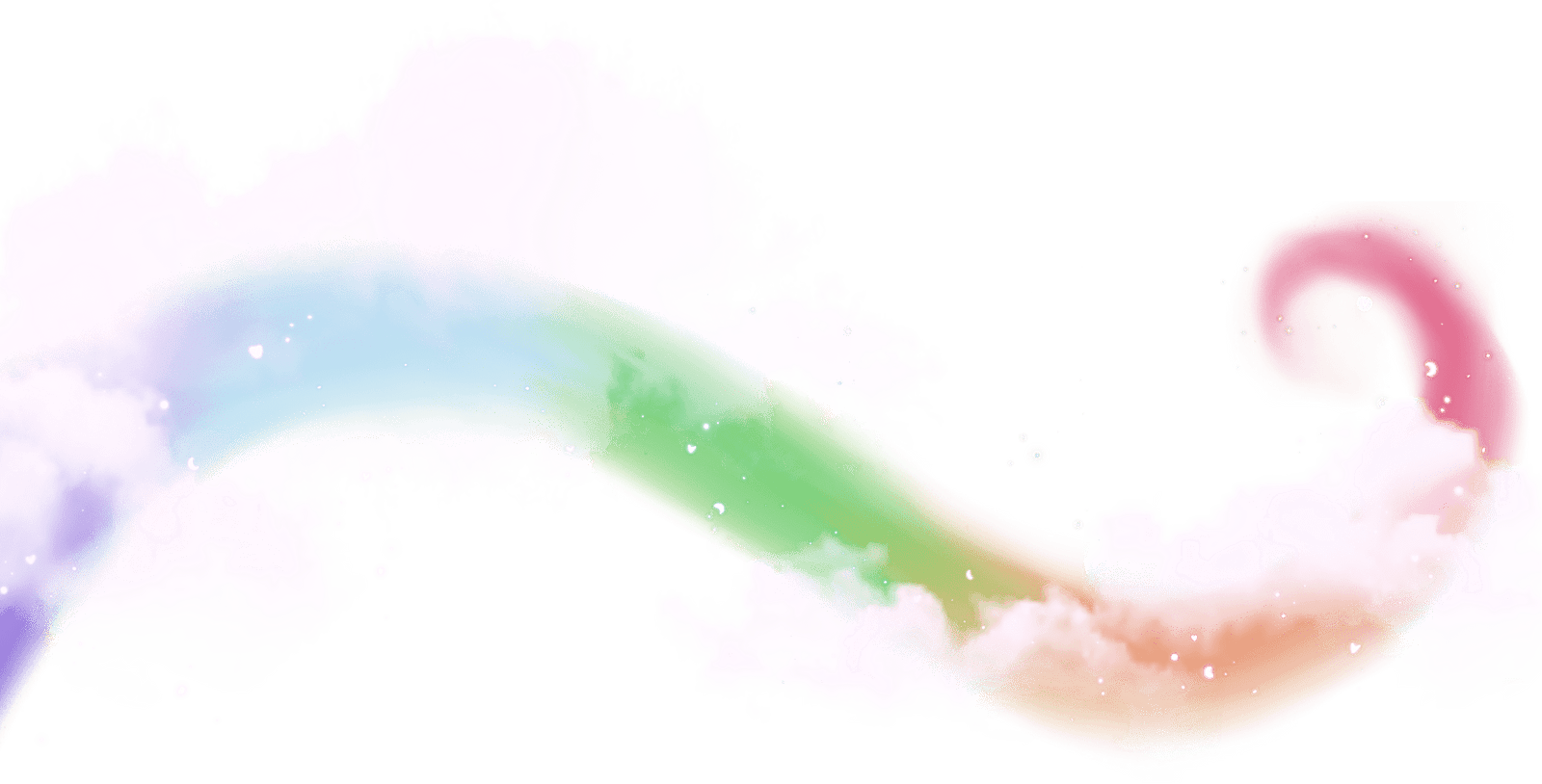 illustrated rainbow swirl with clouds