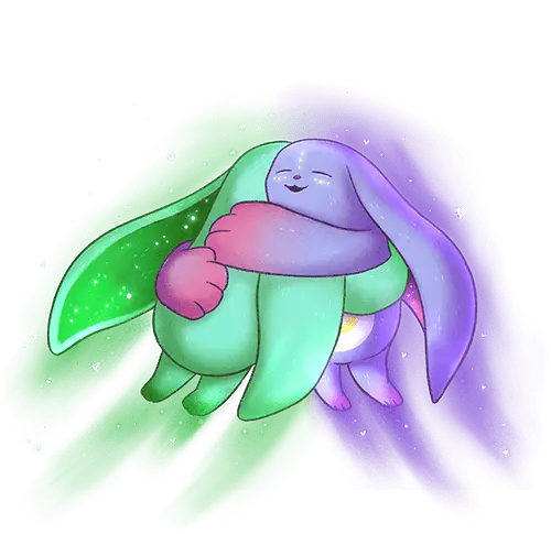 illustrated moonpals hugging